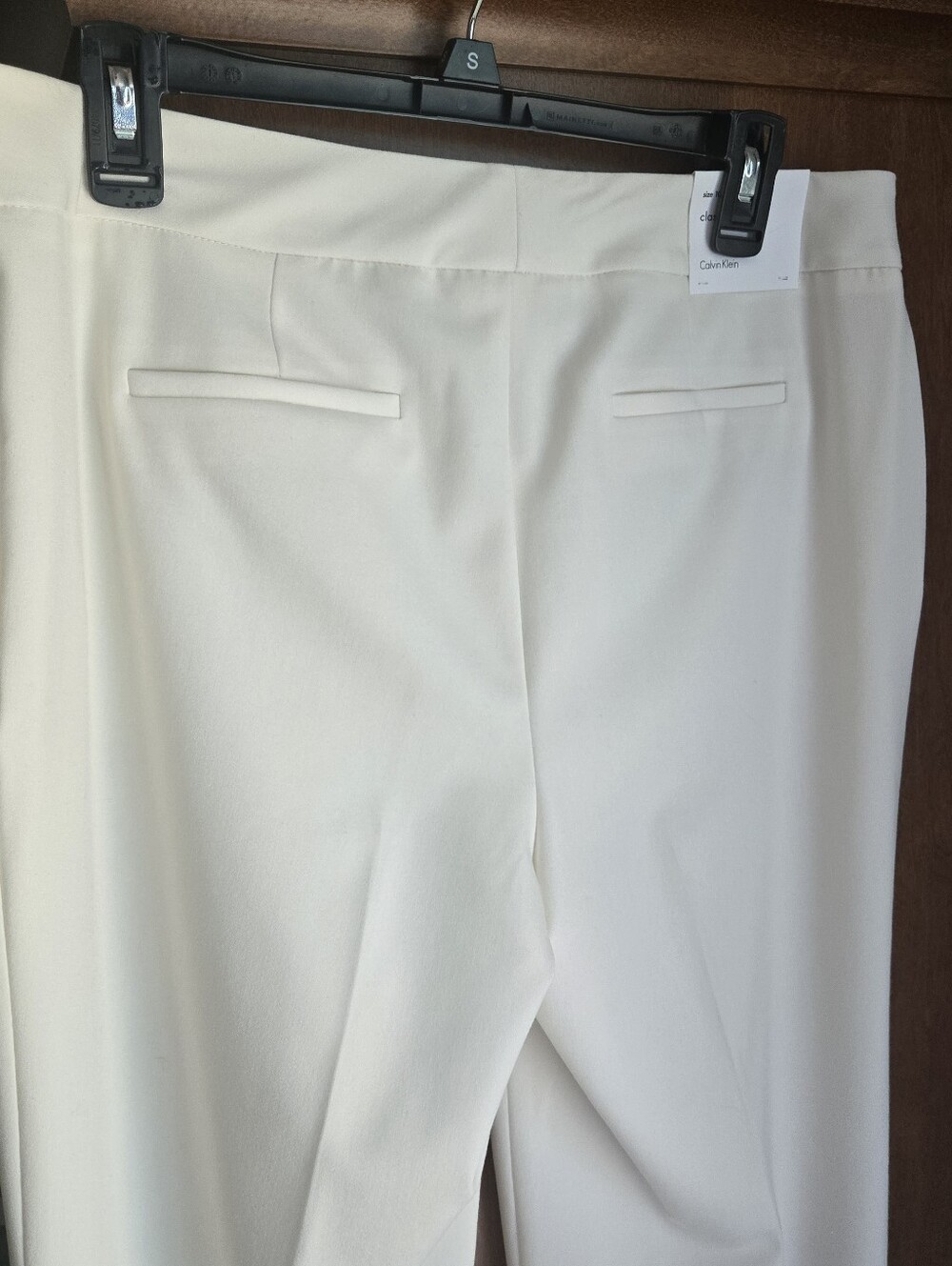 Calvin Klein Classic Fit Straight Leg Dress Pants Cream NWT Size 10 - Picture 5 of 7